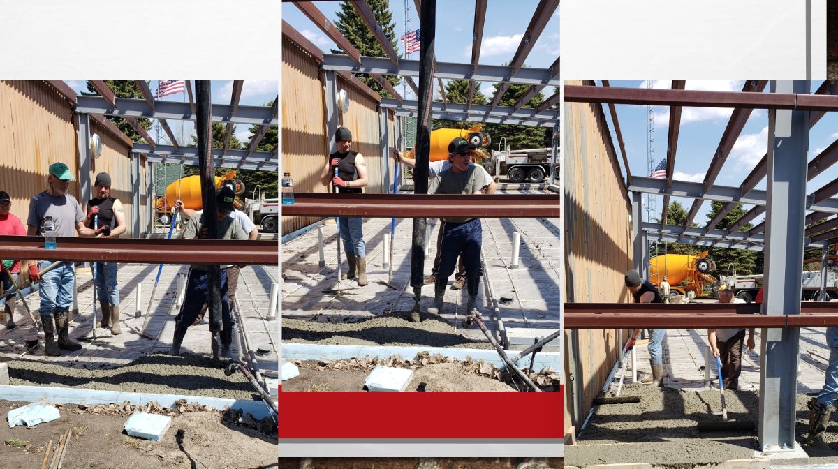 three construction images of building framework